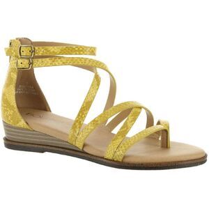 Boutique by Corkys Womens Sweet Tea Yellow Strappy Wedge Sandals Shoes NWT